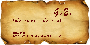 Gózony Ezékiel névjegykártya
